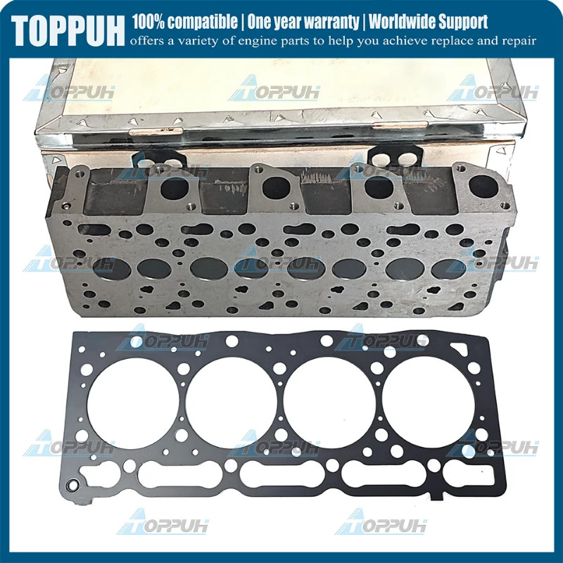 New V1505 Cylinder Head with Valves & Metal Head Gasket for Kubota V1505 V1505D V1505-T V1505-E