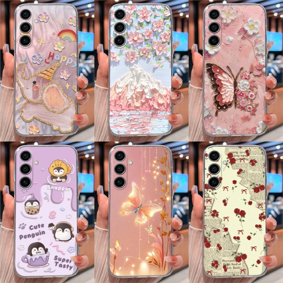 สําหรับ Samsung Galaxy S25 FE Edge Case Clear Protection Soft ซิลิโคนรูปแบบสวยเคสโทรศัพท์สําหรับ Samsung S25FE S 25 ขอบ 5G ฝาครอบ Capa