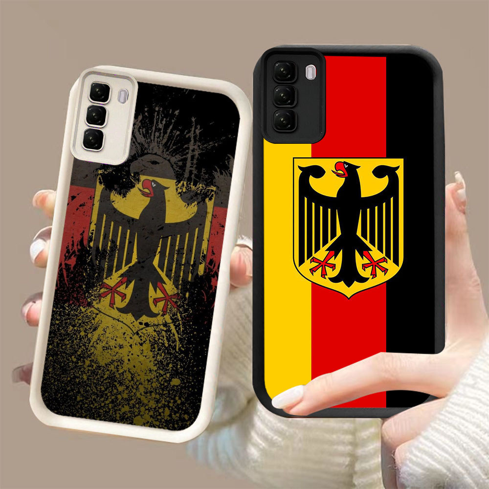 DK-61 DEUTSCHER FOOTBALL BUND Silicone Casing สีดําและสีขาวสําหรับ Infinix HOT Spark 60 40 Pro Plus