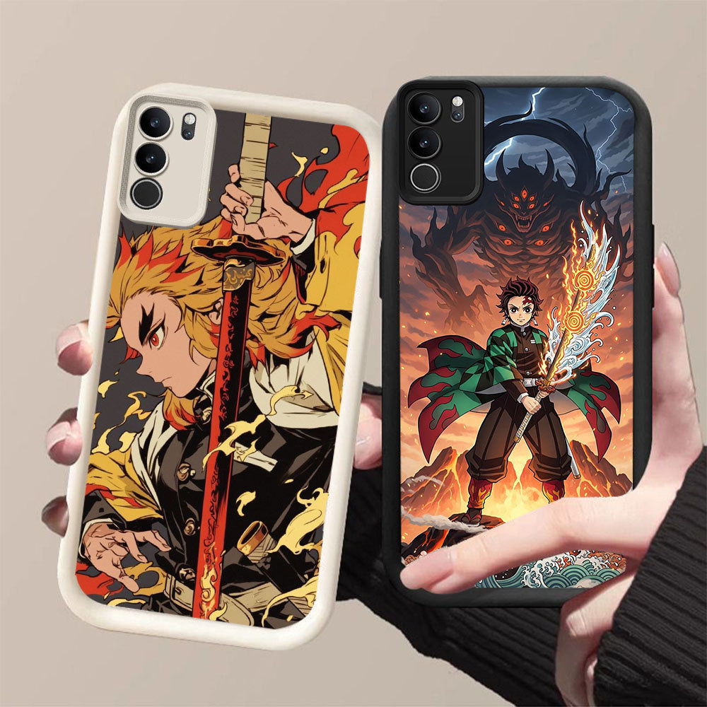 DK-59 Demon Slayer X ปลอกซิลิโคนสีดําและสีขาวสําหรับ VIVO Y200 V50 Y19S V40 Y300 Lite Pro Plus 5G