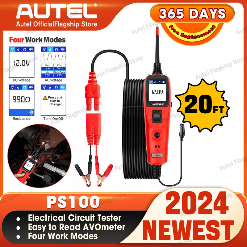 Autel PowerScan PS100 Auto Electrical Circuit AVOmeter Tester Automotive System Diagnostic Tool Cir