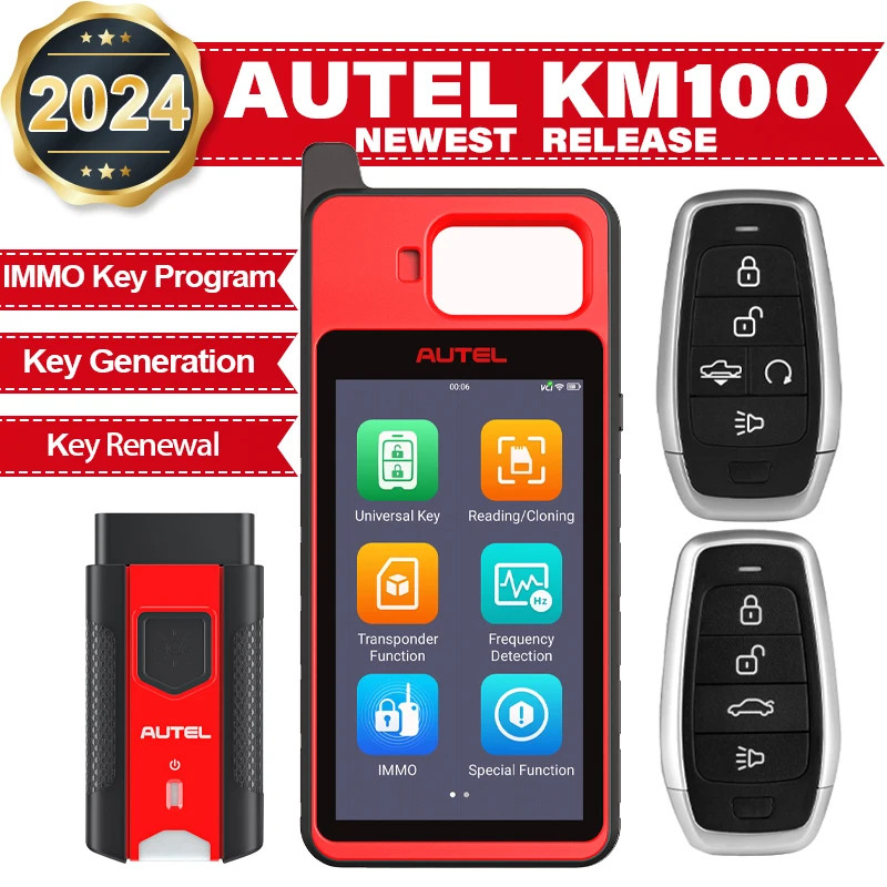 Autel KM100 KM100X Key Fob Programmer Universal Smart Key Generator Remote Immobilizer Tool Free Li