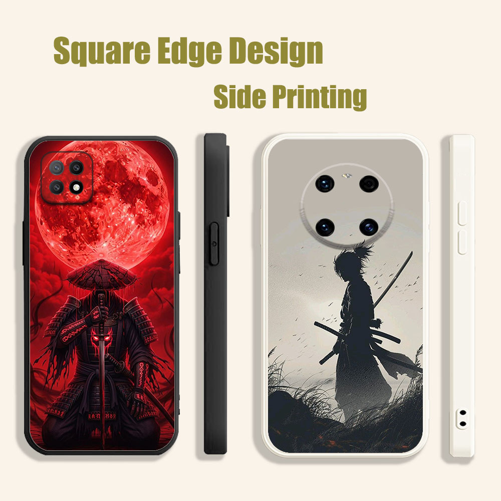 ปลอกสําหรับ OPPO Reno6 Reno 7 7z 5K A16E A16K A94 last Samurai ยืน Samurai BOQ12 เคสโทรศัพท์ขอบสี่เห