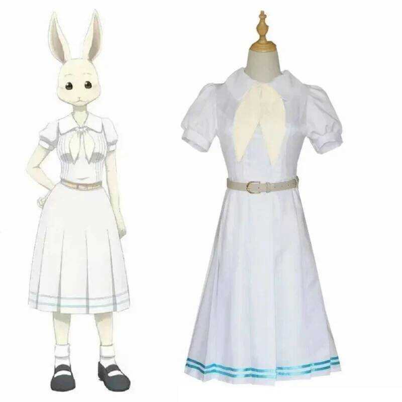 C Ani Beastars White Rabbit Haru JK Uniform Dress White Dress Haru Cosplay Costu For Woman Girls Ha