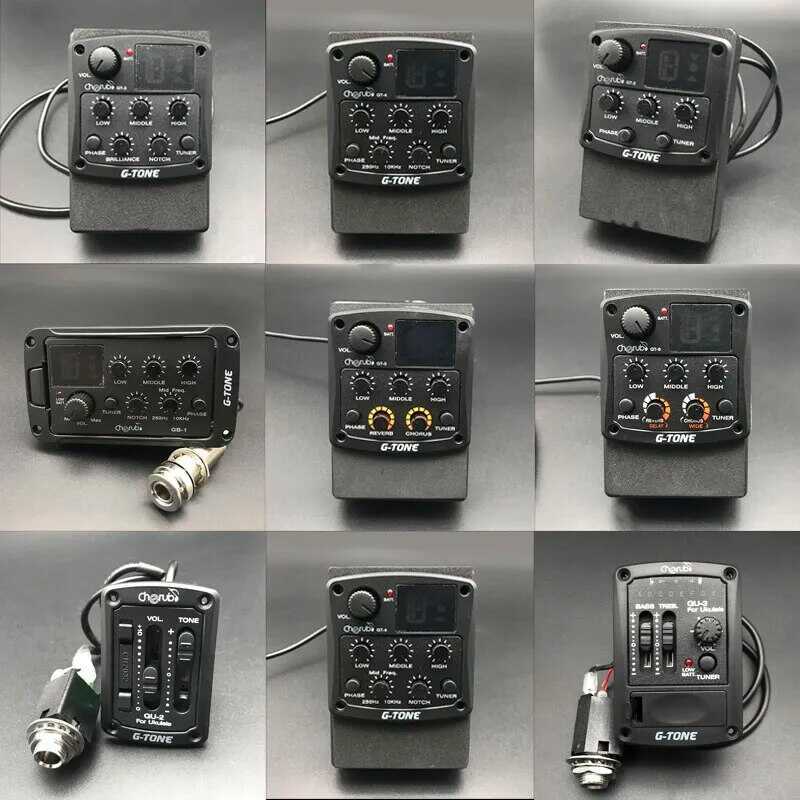 Cherub G-Tone GT-6/5/4/3 3Band 4-Band กีตาร์อะคูสติก Equalizer พร้อมจูนเนอร์ Guitarra Preamp Piezo P
