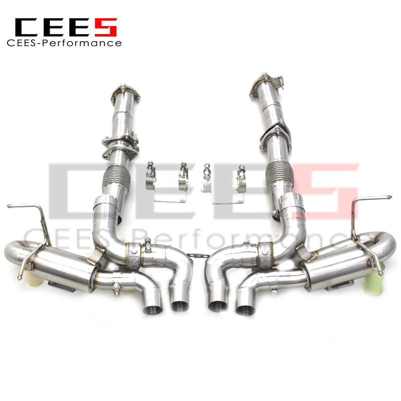 CEES Performance Full Exhaust System Downpipe for Chevrolet CORVETTE C8 Z06 2019-2023 Stainless Ste