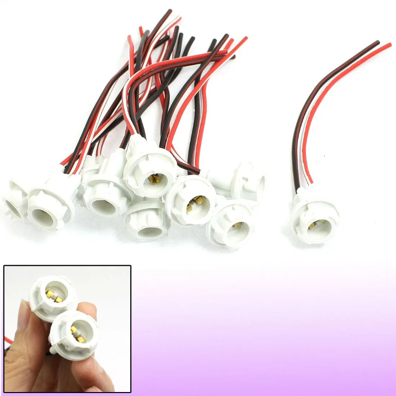 Uxcell Car Auto T10 W5w 194 Socket Led Light Bulb Lamp Socket Holder Wire Connector 4/5/10/15 Pcs f
