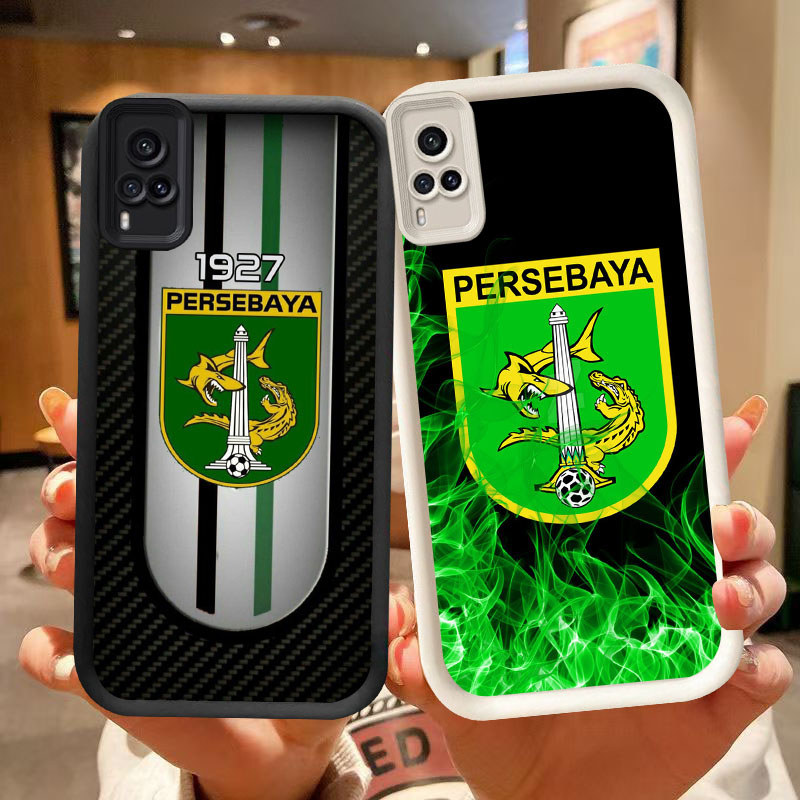 DK-76 Persebaya ปลอกซิลิโคนสีดําและสีขาวสําหรับ VIVO Y51 Y31 Y51S V21 Y53s V21E Y51A Y33 Y73 2020 20