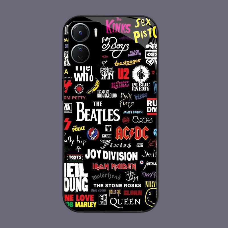 DJ-2 ACDC Band Casing GLASS soft frame สีดํา VIVO iQOO Y16 Z9X Y17S Y15S Y15A Y56 Y36i Y01 Y36 U5X Y