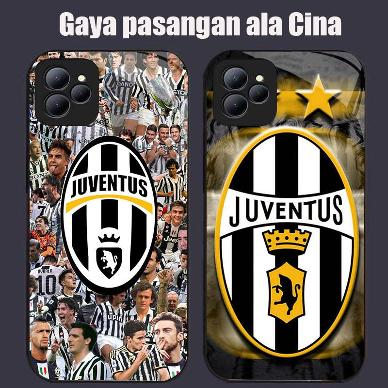 DK-68 JUVENTUS Casing GLASS soft frame สีดํา Infinix Smart Hot Note Infin 50Pro 40i 9 6 10 30i 50i 5