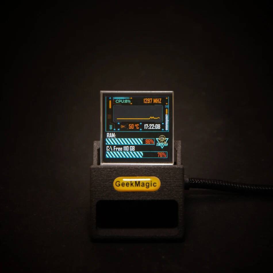 GeekMagic HelloCubic คริสตัลสภาพอากาศ Bitcoin สต็อกราคา Toricker Tracker นาฬิกา Mini จอแสดงผลสําหรับ