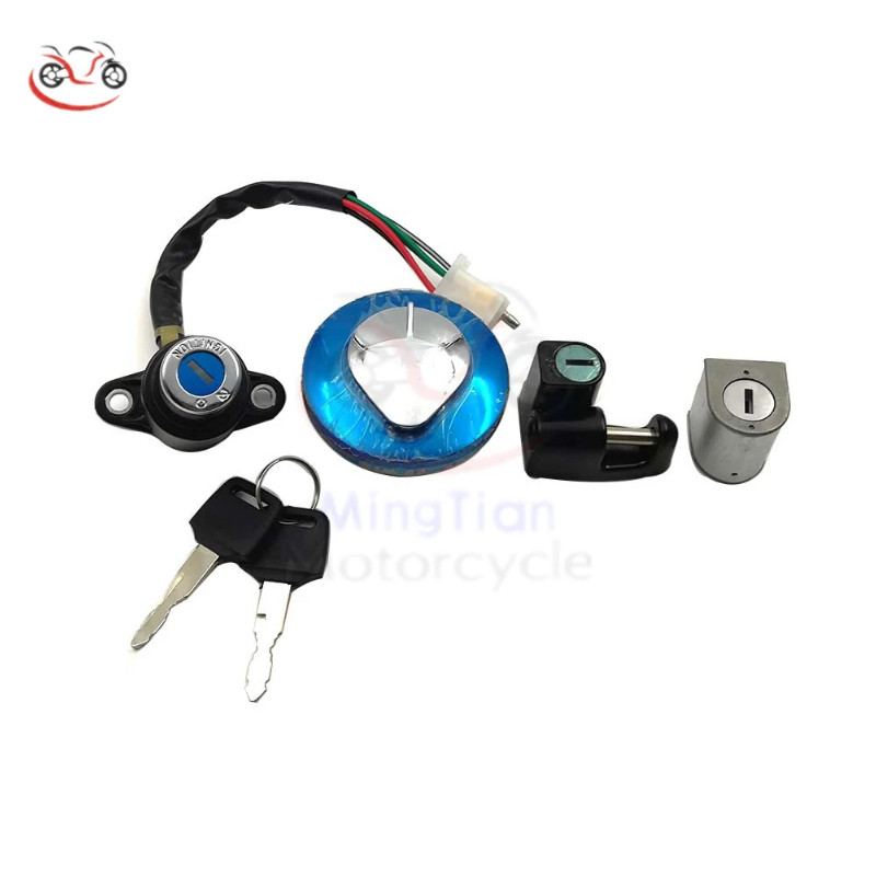 Motorcycle Ignition Switch Oil Fuel Gas Tank Cap Cover Seat Helmet Lock Key Set for Honda CMX250 Re