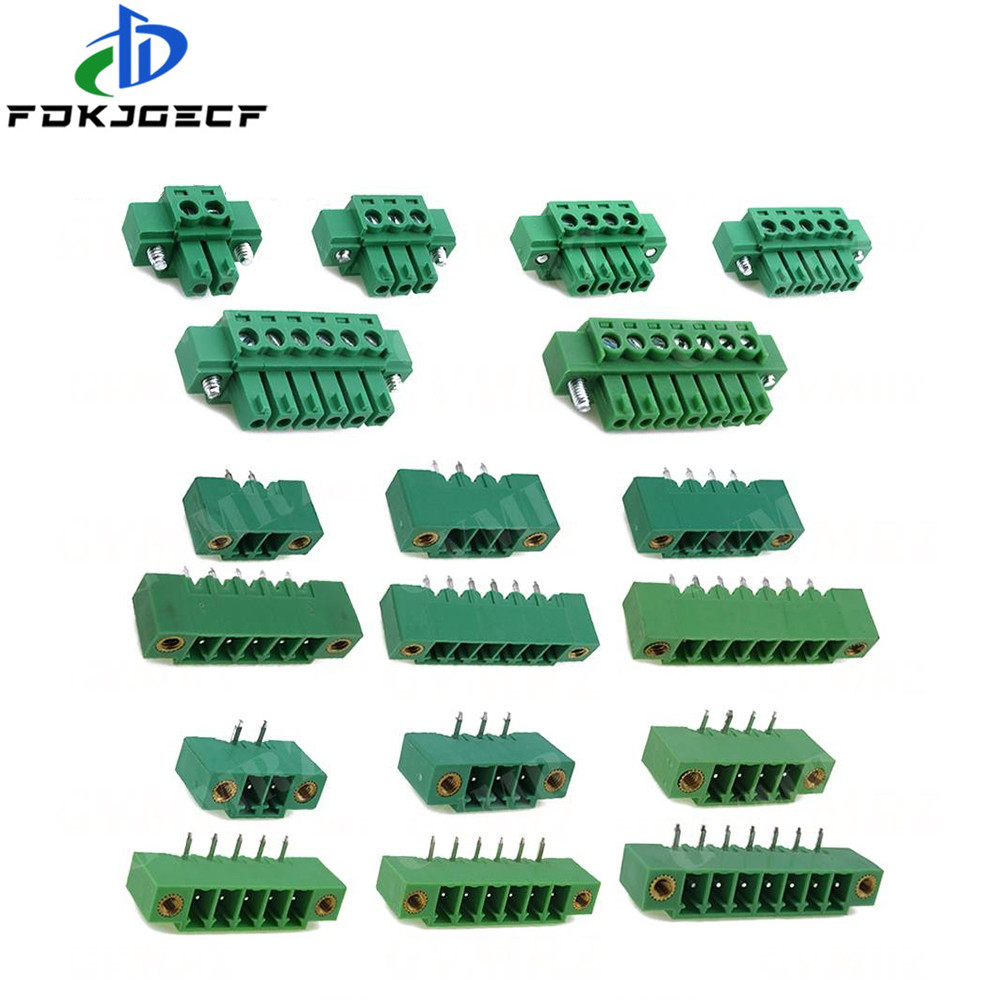 5PCS 15EDG 3.81 พร้อมหน้าแปลน Plug-in Terminal Blocks ปลั๊กซ็อกเก็ต 2/3/4/5/6/7/8/9/10/12P KF15EDG 2