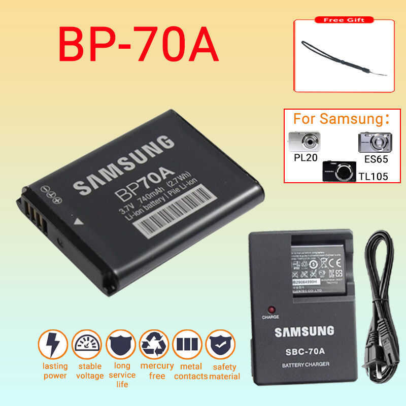 BP70A สําหรับ Samsung ES65 ES75 DV150F MV800 กล้องดิจิตอล BP-70A charger