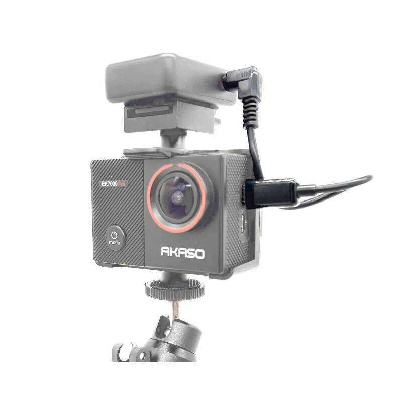 ▥ ไมโคร-Usb สายออดิโอไมโครโฟนภายนอกสำหรับ Akaso Ek7000/Ek7000pro/V50x/V50 Elite/Brave7 Le/Brave