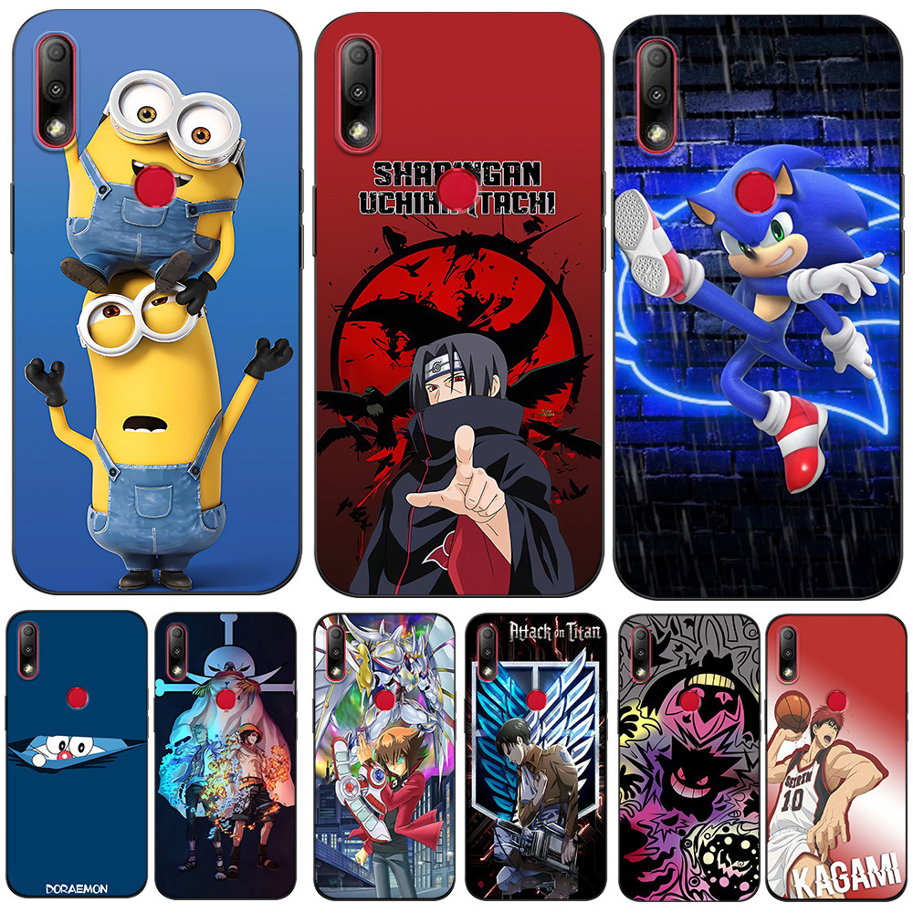 สําหรับ ASUS Zenfone max ZB634KL เคสโทรศัพท์ฝาหลังซิลิคอนสีดํา Tpu น่ารัก Minions ตลก Doraemon