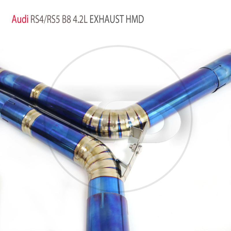 HMD Titanium Alloy Exhaust System Performance Valve Catback For Audi RS4 RS5 B8 4.2L Car Muffler Ra