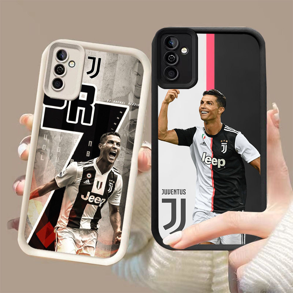 DK-57 CR7 FC ปลอกซิลิโคนสีดําและสีขาวสําหรับ OPPO Realme C73 14T 2025 14 A5 C71 A5X 14X 5G 4G