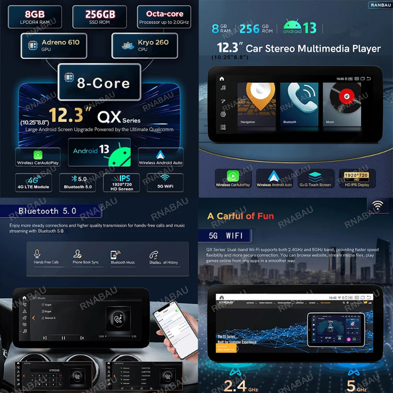 Android 13 8 Core Car Radio GPS For Mercedes W212 2009 2010 2011 2012-2016 WIFI+4G 8+256GB Auto Car