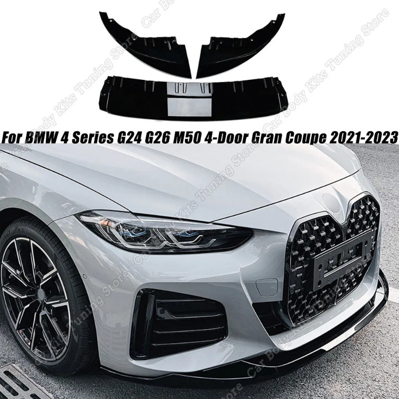 For BMW 4 Series G24 G26 420i 430i i4 M50 4-Door Gran Coupe 2021-2023 Front Bumper Lip Chin Guard T