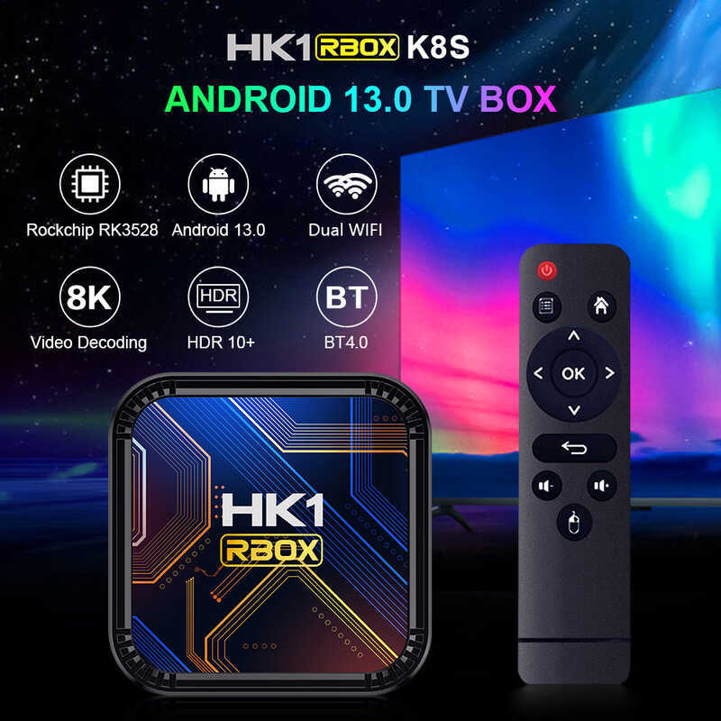 H HK1 RBOX K8S13 Network Set Top BOX TV BOX Dual Band wifi 8K HD Bluetooth 4.0