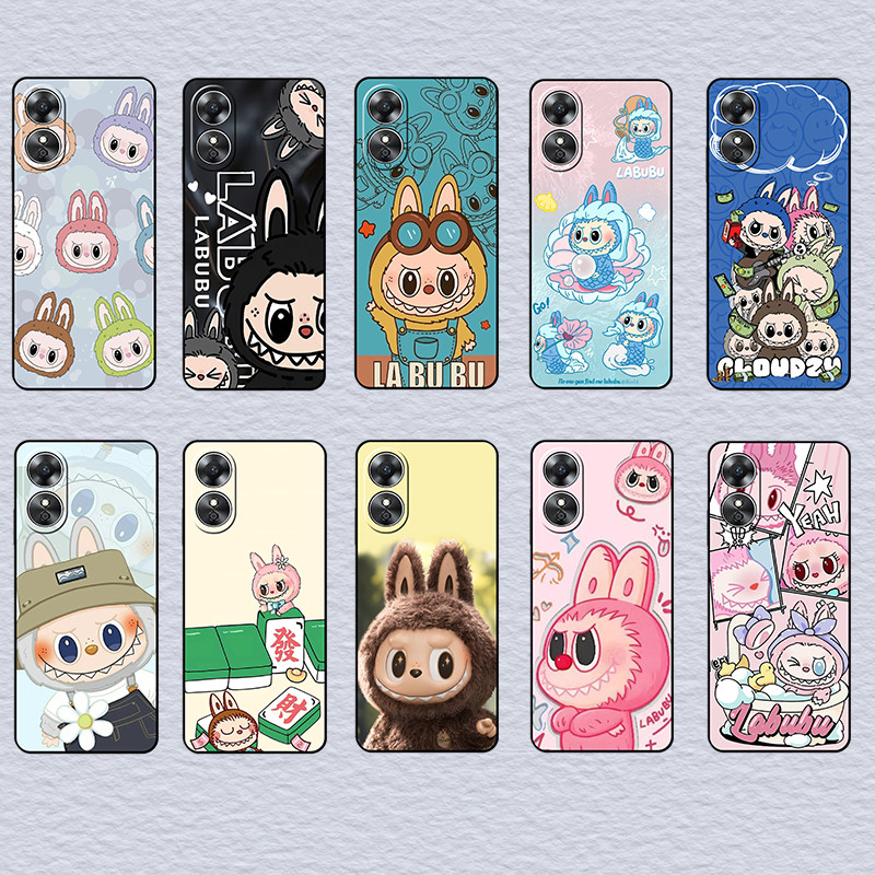 สําหรับRealme C51S C67 C68 C63 C61 P1 หมายเหตุ 50 labubu SoftสีดําTPUเคสโทรศัพท์