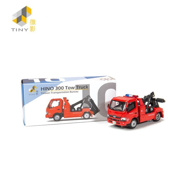 Small Micro Shadow 1: 76 TW10 HINO 300 Kaohsiung City Galship Bureau Red Trailer