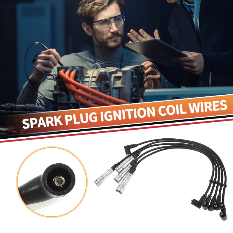 UXCELL 5 Pcs Spark Plug Wire Ignition Coil Cable for VW Golf III 1.6 1991-1998 55kW