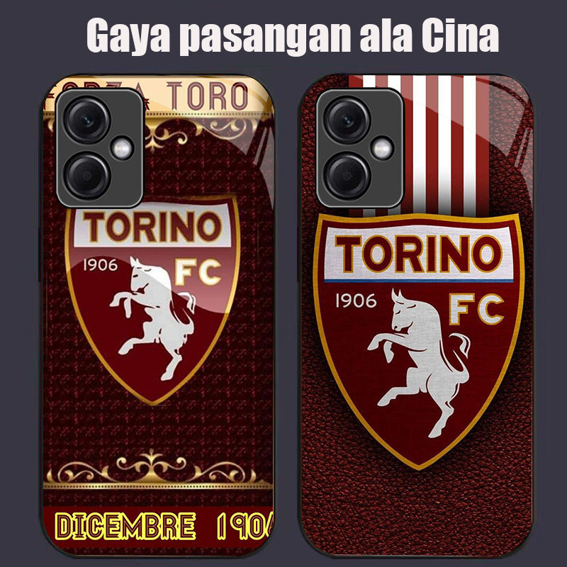 DK-63 FC TORIN โลโก้ปลอก GLASS กรอบนุ่มสีดํา Xiaomi Redmi Note Poco A5 13 C71 X5 12 Pro 5G