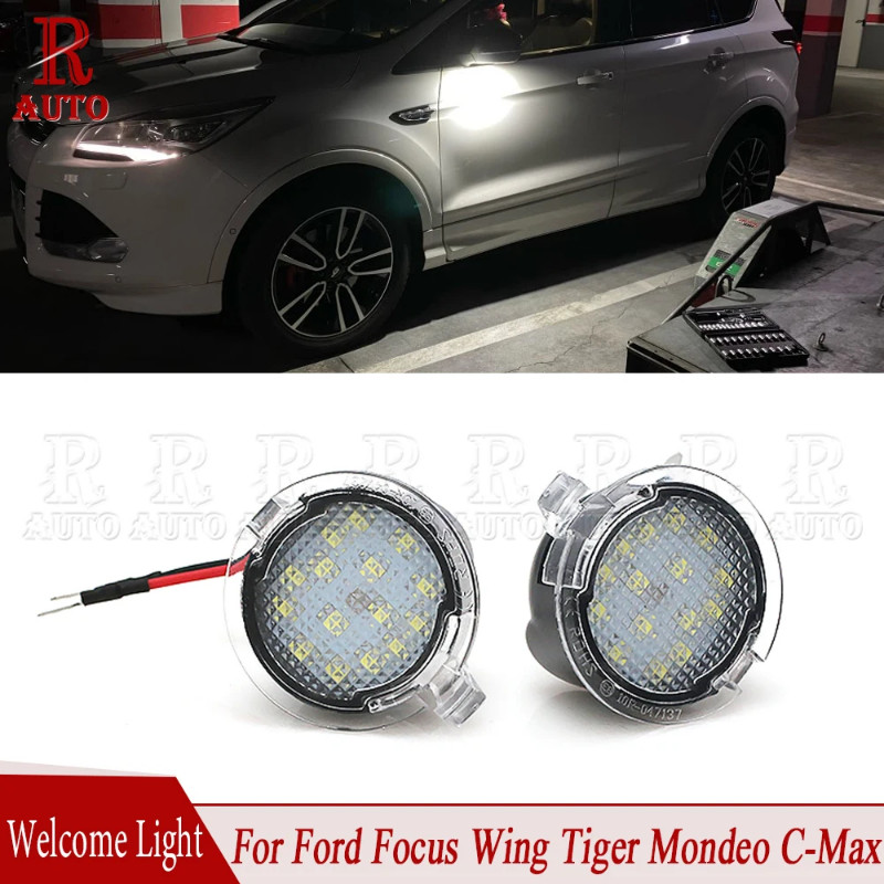 1 Pair LED Welcome Light Puddle Light Car Door Lamp Side Under Mirror Light For Ford Edge Mondeo Ta