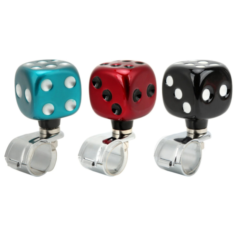 Dice Shape Car Steering Wheel Spinner Suicide Knob Labor Saving for Cars Trucks Tractors Boats Acce