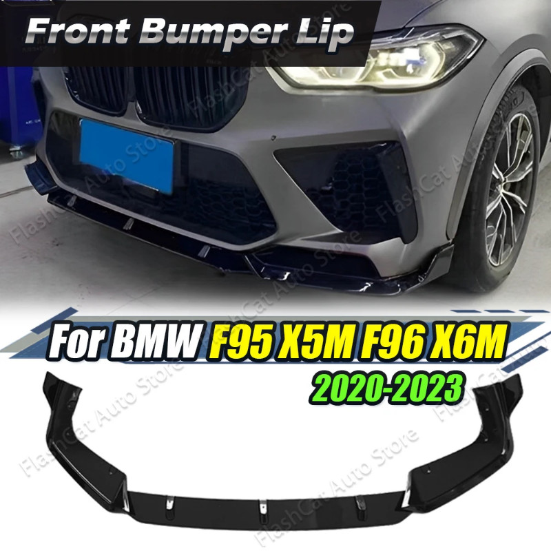 X5M X6M Car Front Bumper Canard Lip Lower Splitter Diffuser Exterior Body Kit Black For BMW X5M F95