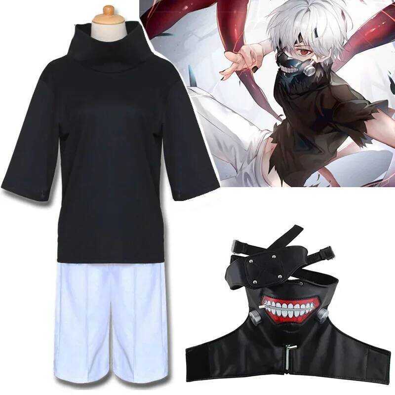 C Anime Tokyo Ghoul Kaneki Ken Er Cosplay Kostuum Shirt Short Tops Mannen Vrouwen Halloween Party O