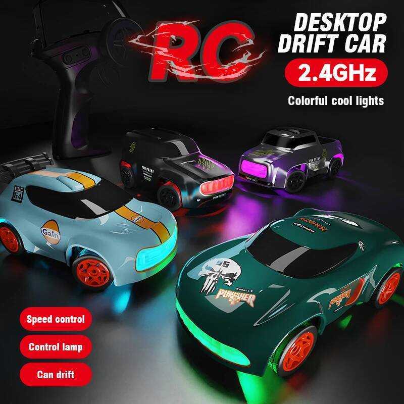 C 1:64 Mini RC Car Drift Racing Desop Light Remote Control Car Rc Four-Wheel Drive High-Speed Toy C
