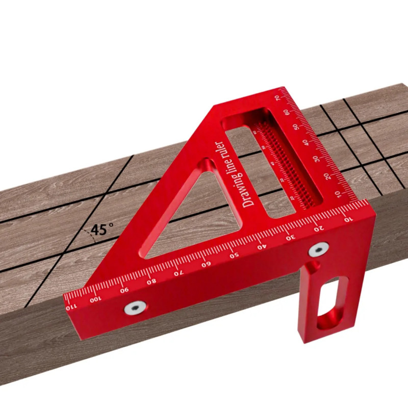 Upgraded Carpenter Square Aluminum Miter Triangle Ruler Precision Hole Scriber Woodworking Square P