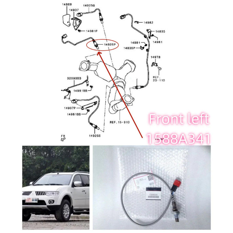 Engine Control Oxygen Sensor For Pajero Montero Sport KH6W KG6W 1588A347 1588A345 1588343 1588A341
