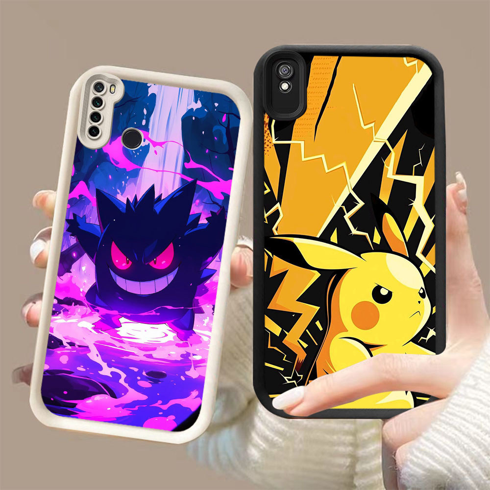 DJ-50 X Pokemon Silicone Casing สีดําและสีขาวสําหรับ Redmi Note 6A 7 9T 9A Pro
