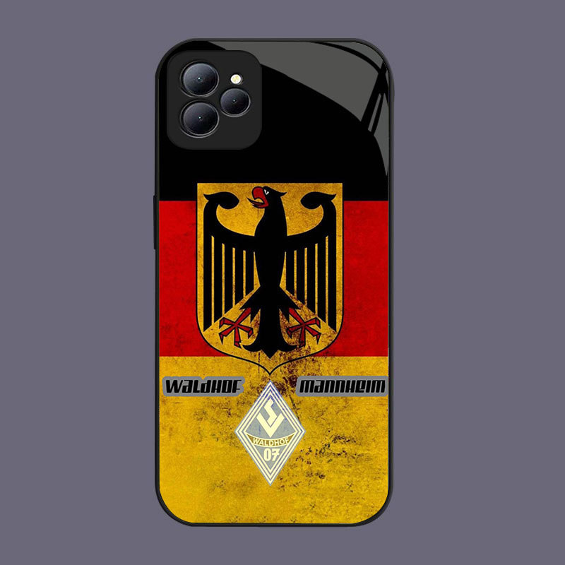 DK-61 DEUTSCHER FOOTBALL BUND Casing GLASS soft frame สีดํา Infinix Smart Hot Note Infin 50Pro 40i 9