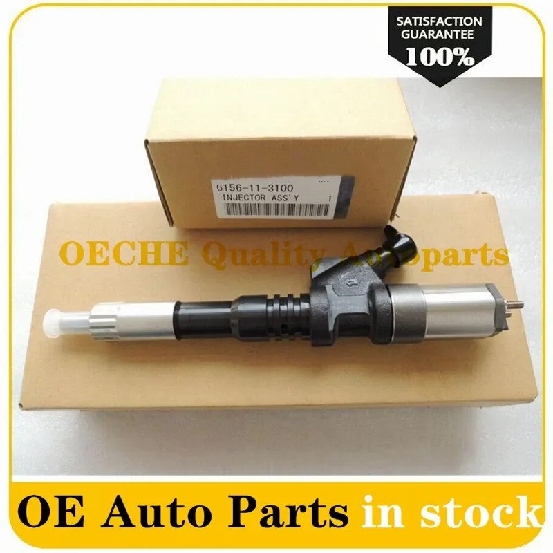 6156-11-3100 095000-0801 095000-0800 Diesel Injector Common Rail Injector For Excavator Engine 6D12