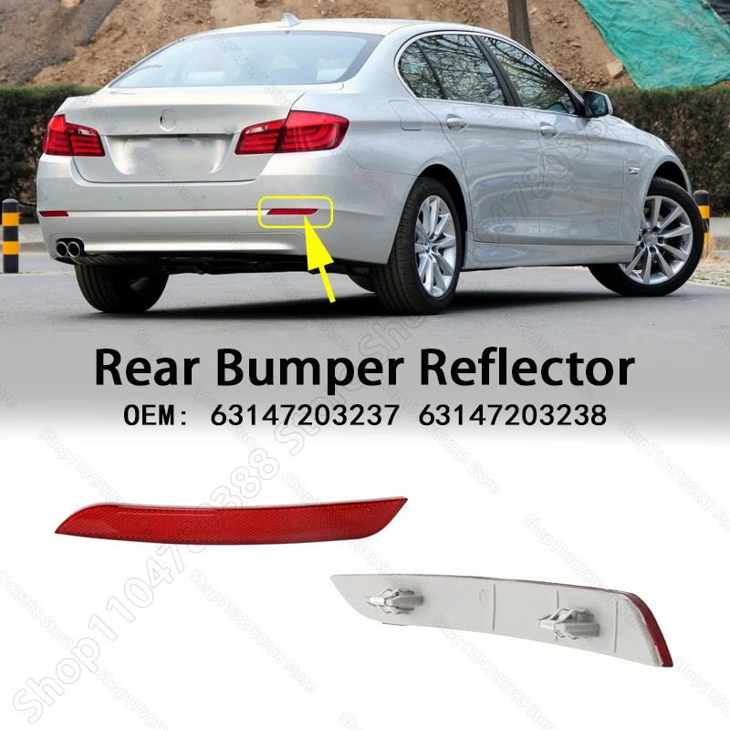 Rear Bumper Reflector Warning Reflective For 2010-2013 528i 528iX 535i 535iX 550i 550iX, Hybrid 5 (