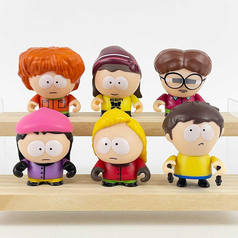 South Park 6 รูปแบบ Park South Park Town อะนิเมะเกมกล่องปริศนาตุ๊กตาของเล่นเครื่องประดับ