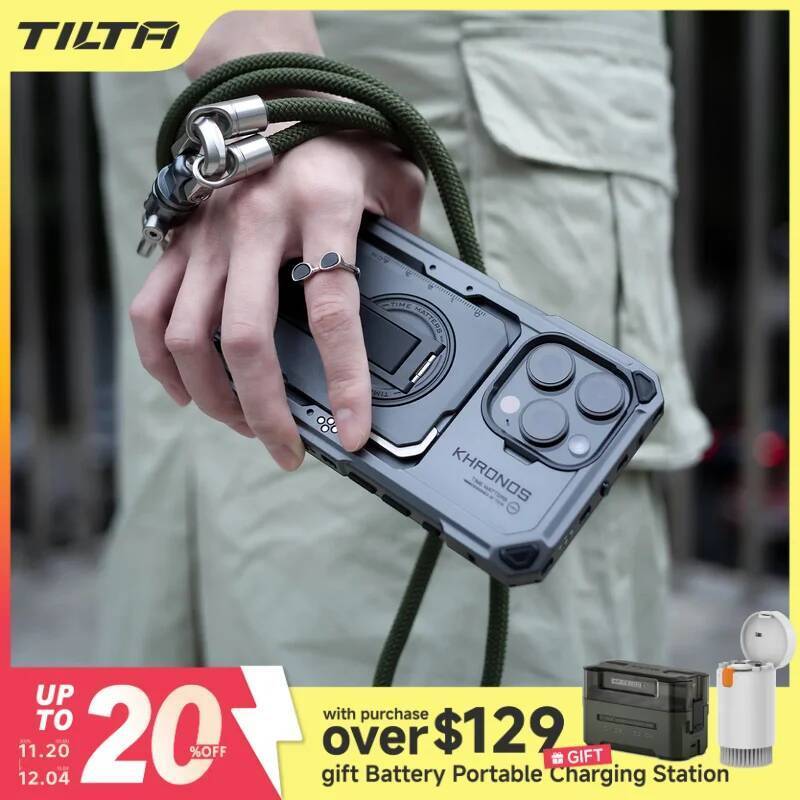 TILTA Fe ชุดเชือกเส้นเล็กและหัวเข็มขัด (7 มม.) เข้ากันได้กับเคสสมาร์ทโฟนที่สุด Khronos Ecoระบบ