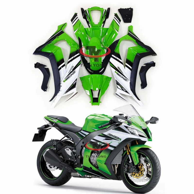 Green White Gradient Printing For Kawasaki ZX10R ZX10 R ZX 10R 2011 2012 2013 2014 2015 Full Fairin