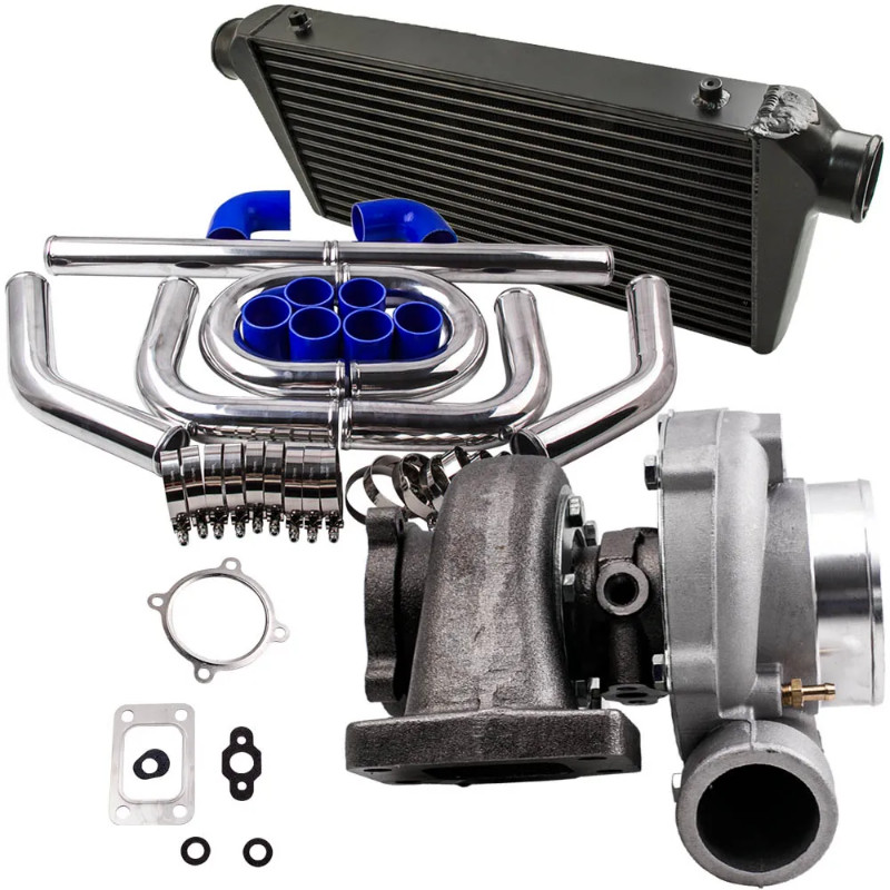 GT3582 GT35 Turbo charger T3 A/R .63 + 2.5" Pipe Kit + 600x300x76 Intercooler