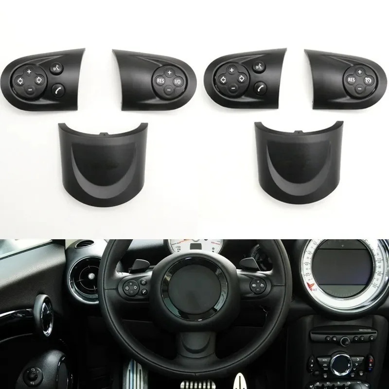 Car Steering Wheel Cruise Switch Trim Cover Volume Control Button Cap For BMW MINI Cooper R55 R56 R