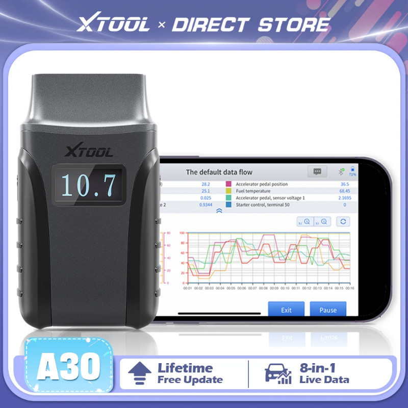 XTOOL Anyscan A30 OBD2 Bluetooth Diagnostic Tools Automotive Scanner With Life time Free Update Bi-