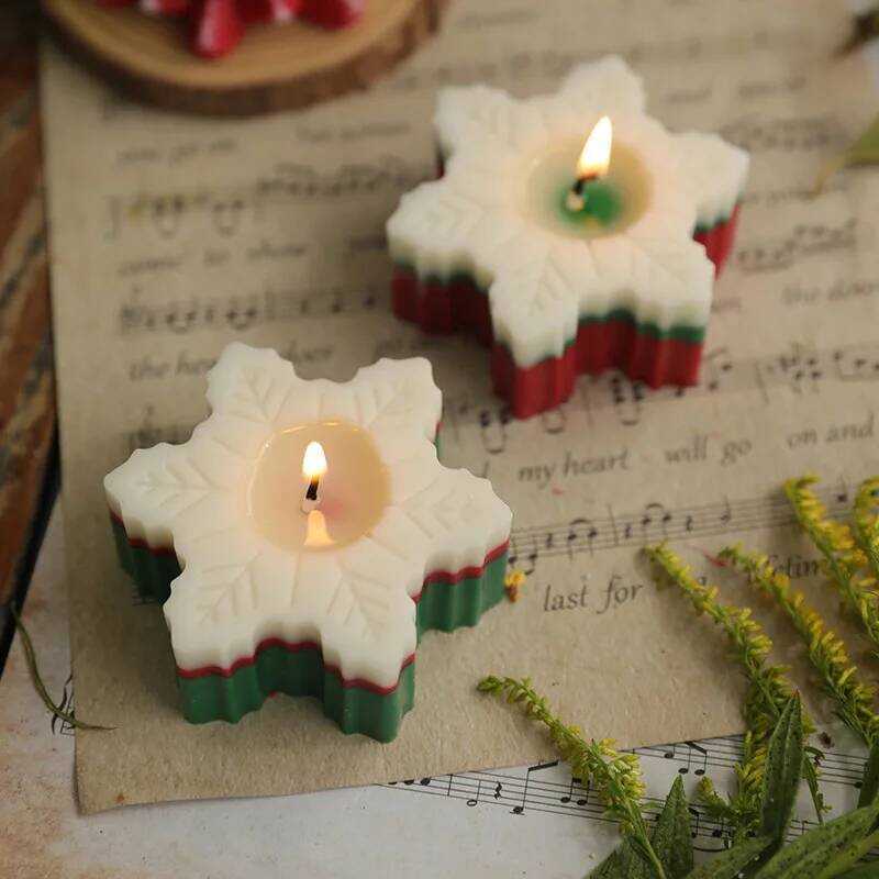 C 2Pc Winter Scented Candles. Atmospheric Snow Christmas Candles. Creative Styg Small Gift Christma