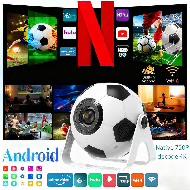 Creative Football Shape L361 Projector Portable HD Projector Small Office Bedroom Projection Wall Vi