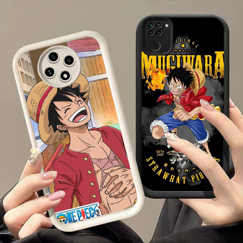 DK-75 One Piece Luffy ปลอกซิลิโคนสีดําและสีขาวสําหรับ Xiaomi Redmi Note Poco M2 9 8 9S Pro Max