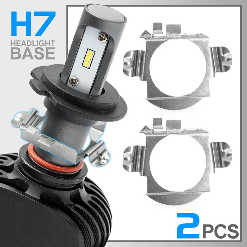 2Pcs H7 LED Headlight Bulb Holder Adapter Socket Retainer for Benz C-Class W204 CLA C117 ML GLE VW